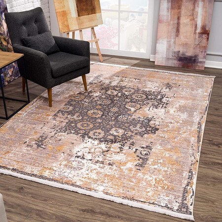 Homeroots 5 x 8 ft. Gray Washed Out Persian Area Rug 394871